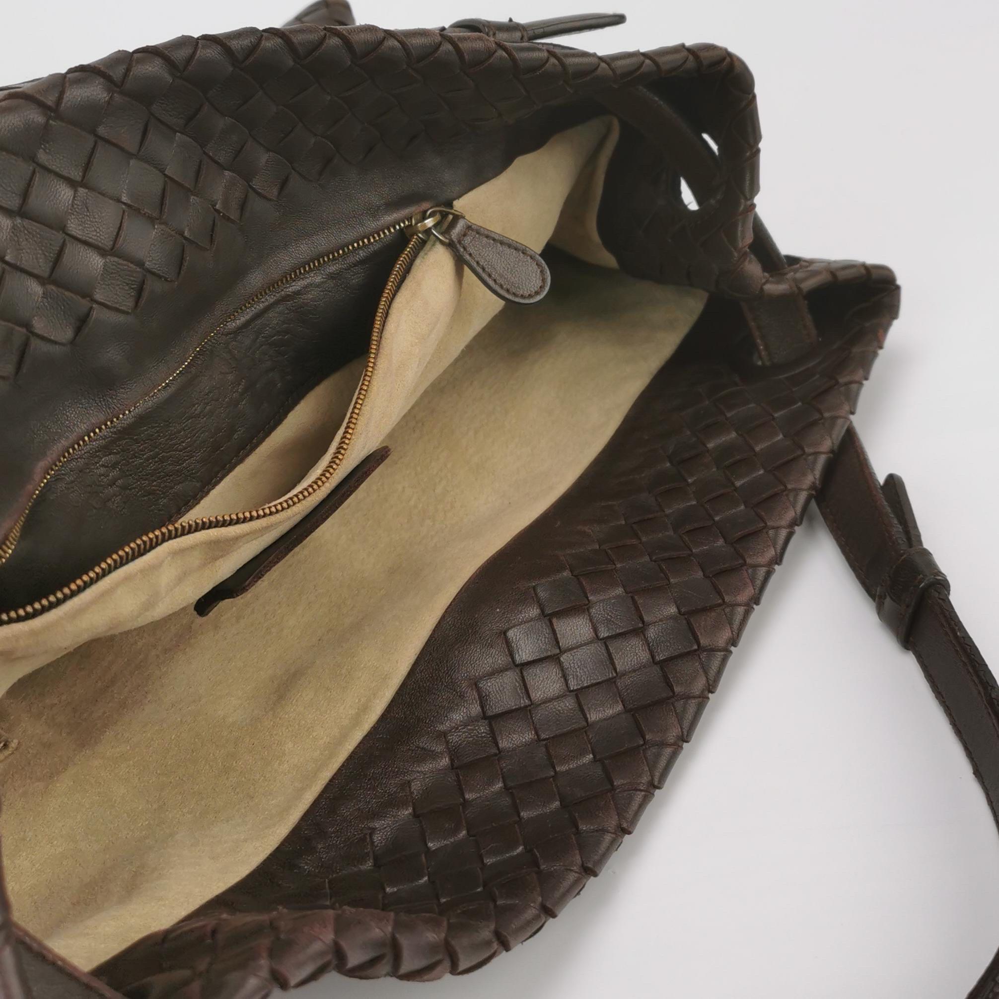 Bottega Veneta Garda Marrón Oscuro Piel de Nappa Intrecciato Grande 33cm en venta 6