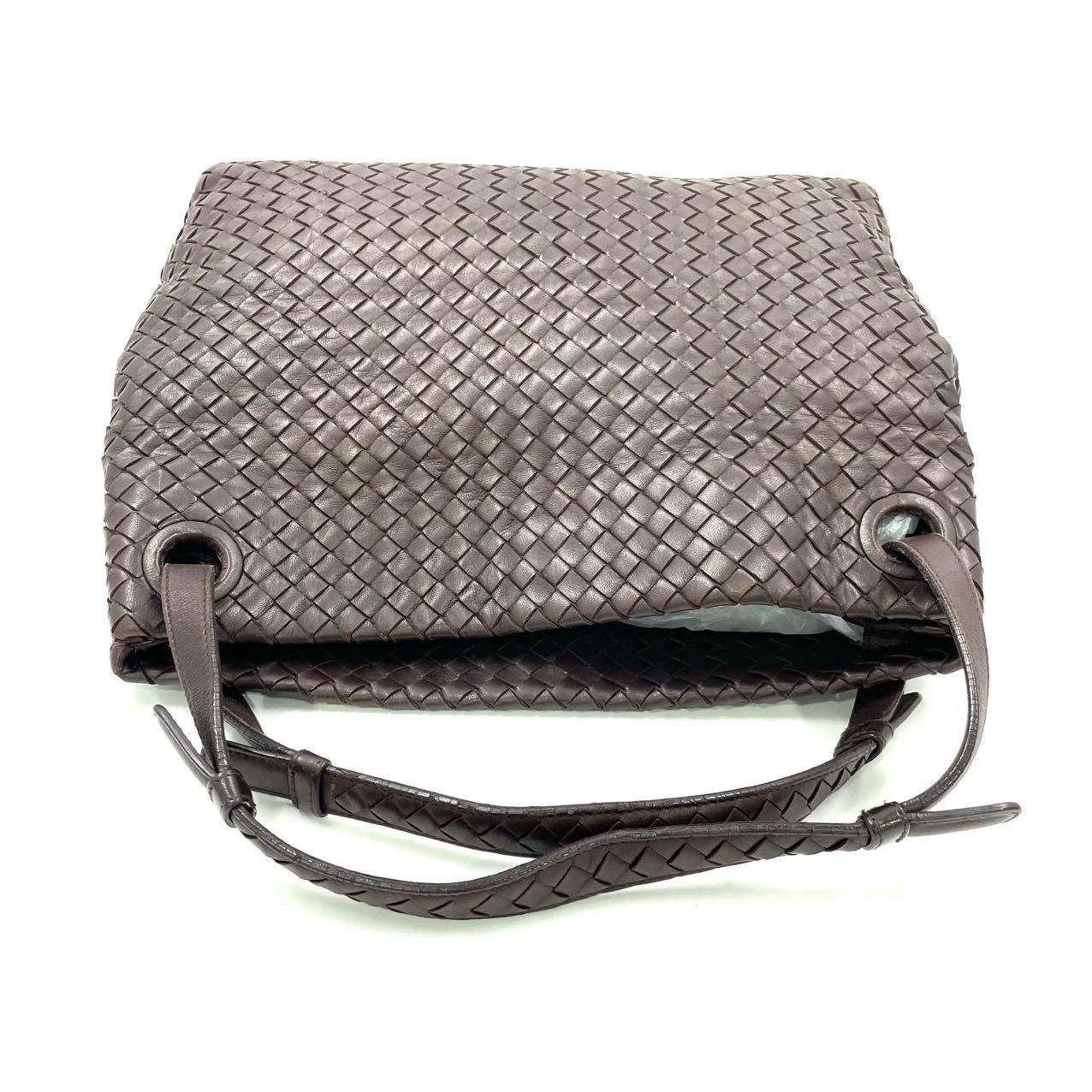 Bottega Veneta Garda Dunkelbraun Intrecciato Nappa Leder Groß 33cm im Angebot 12