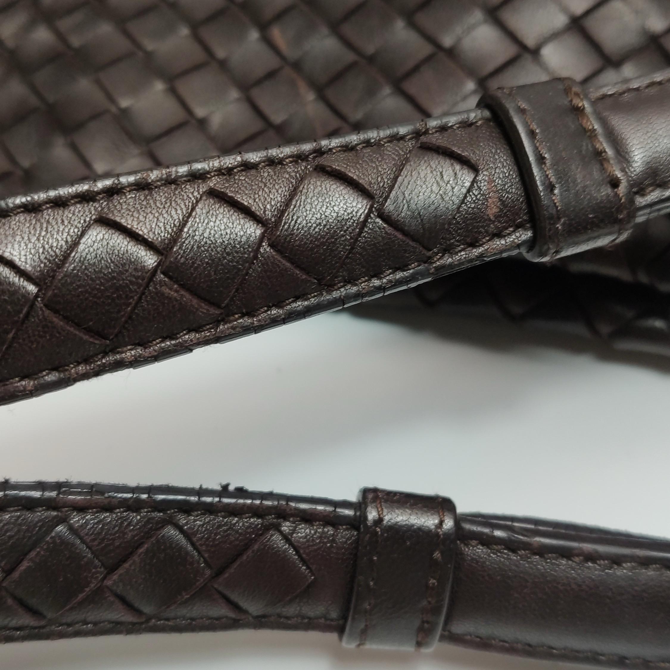 Bottega Veneta Garda Marrón Oscuro Piel de Nappa Intrecciato Grande 33cm en venta 13