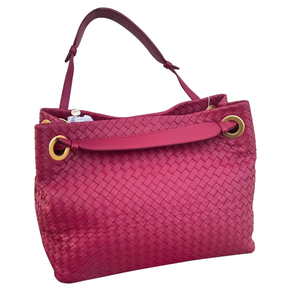 Bottega Veneta Garda Hot Pink Intrecciato Nappa Leather Large 33cm For Sale