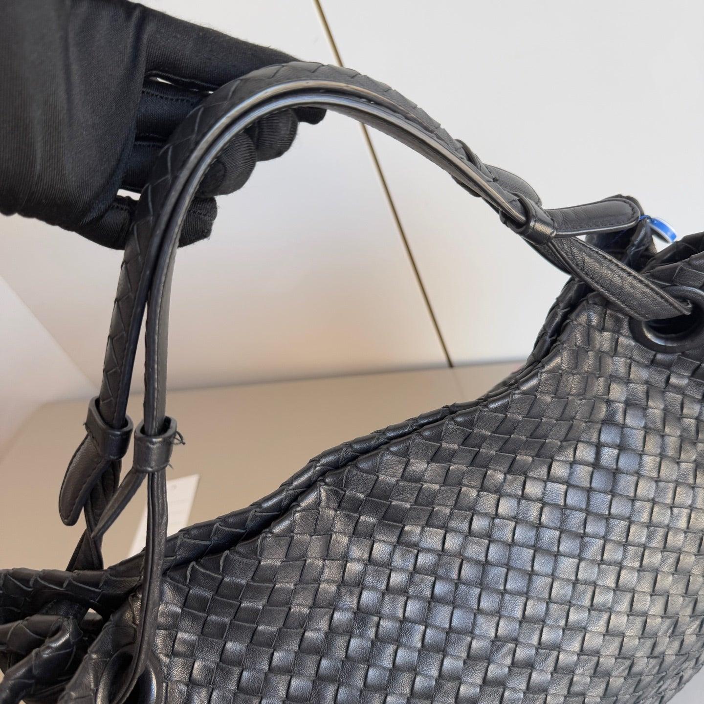 Bottega Veneta Garda Borsa a tracolla Intrecciato Nappa Nero Grande 33cm 12