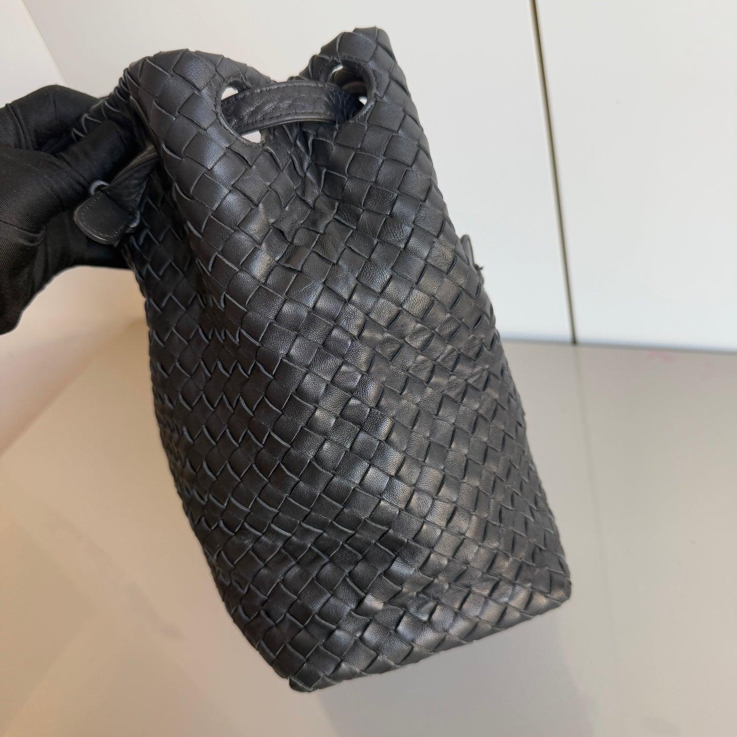 Bottega Veneta Garda Borsa a tracolla Intrecciato Nappa Nero Grande 33cm 2