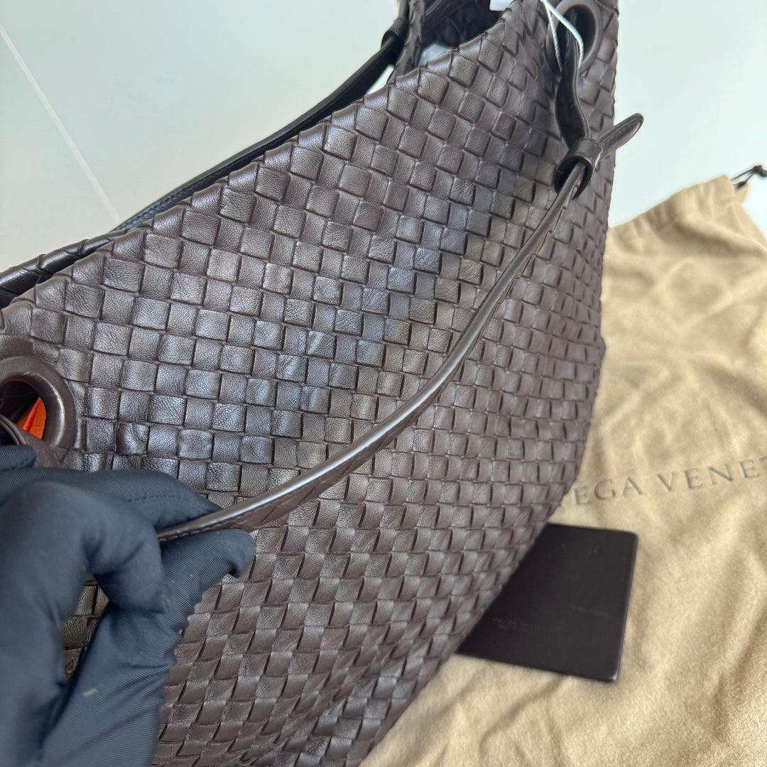 Bottega Veneta Garda Shoulder Bag Intrecciato Nappa Leather Brown Large 33cm 9