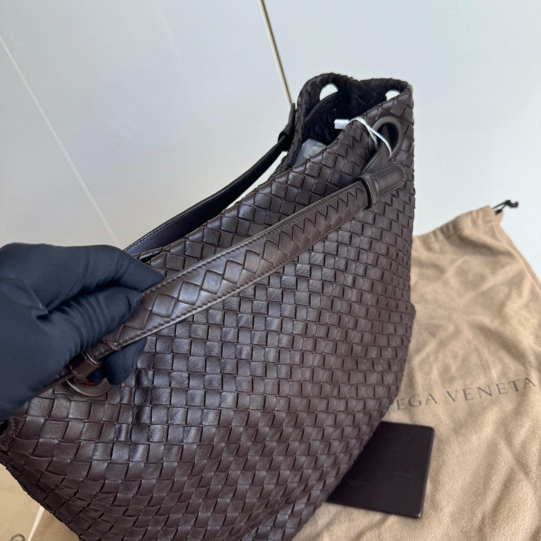 Bottega Veneta Garda Shoulder Bag Intrecciato Nappa Leather Brown Large 33cm 10