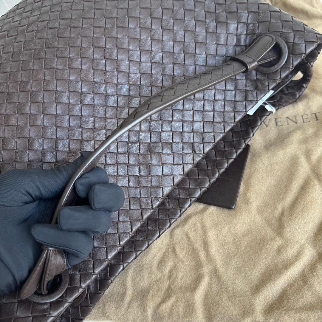 Bottega Veneta Garda Shoulder Bag Intrecciato Nappa Leather Brown Large 33cm 14