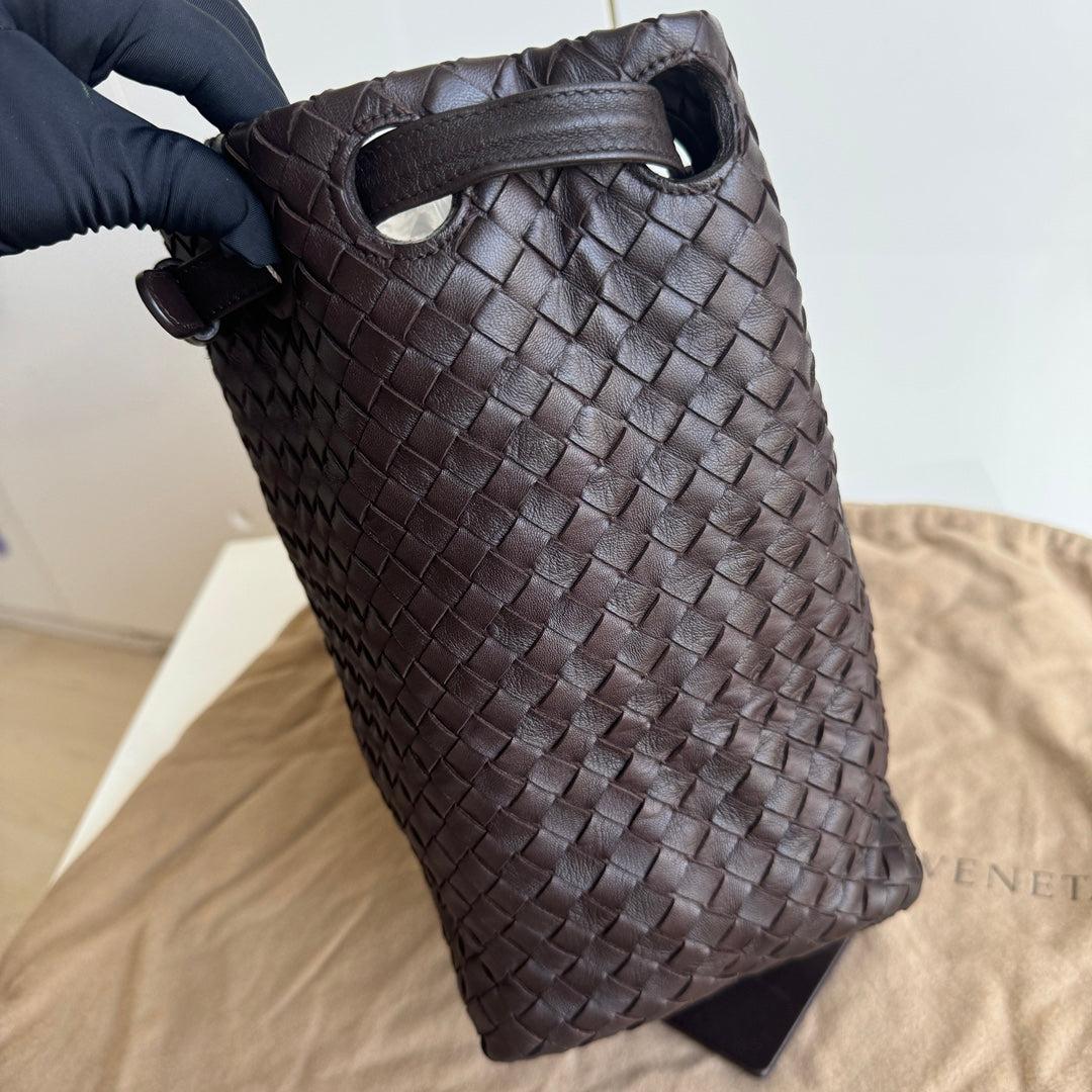 Bottega Veneta Garda Shoulder Bag Intrecciato Nappa Leather Brown Large 33cm 3