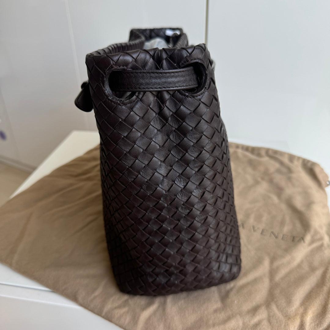 Bottega Veneta Garda Shoulder Bag Intrecciato Nappa Leather Brown Large 33cm 4