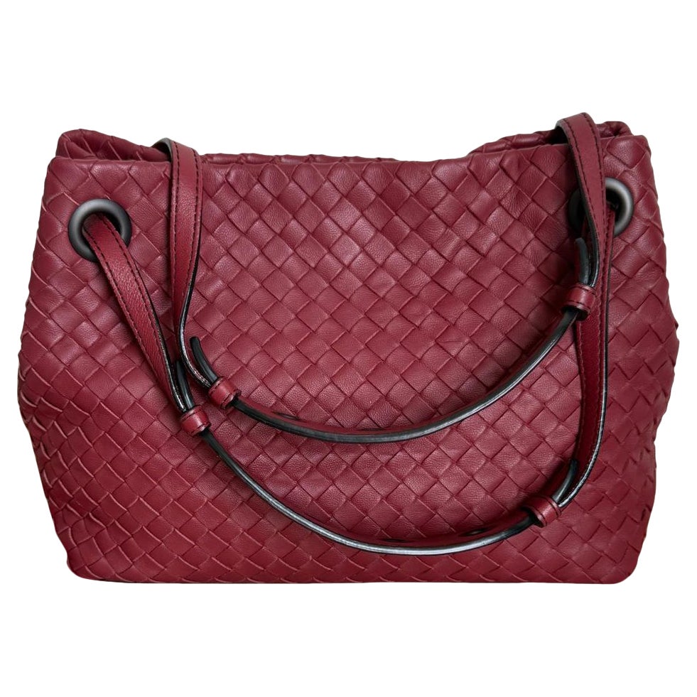 Bottega Veneta Fourre-tout Garda Bourgogne Cuir Intrecciato Moyen 25cm