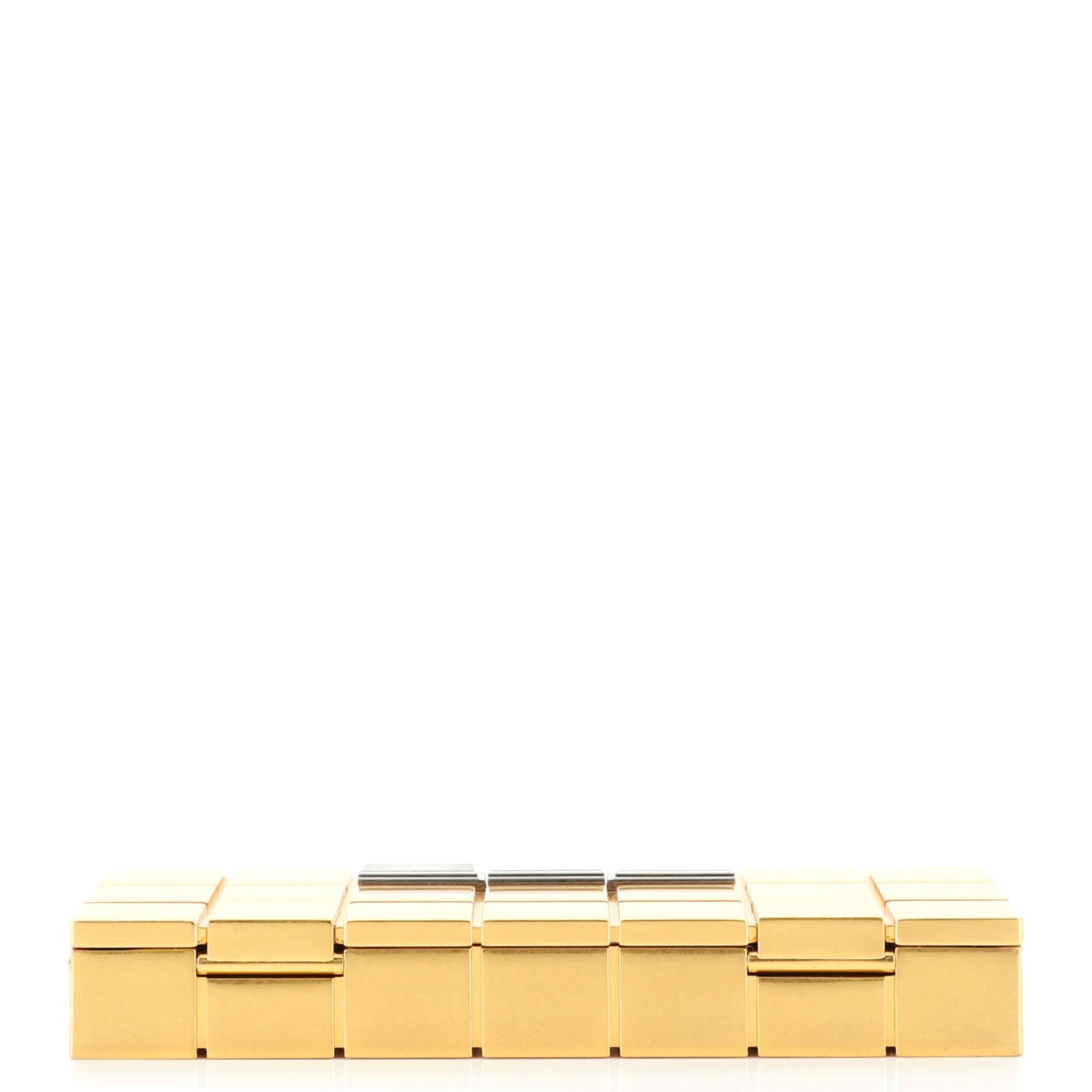 Women's or Men's Bottega Veneta Geometric Box Minaudiere Brass Long