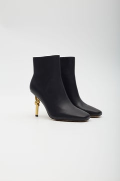 Bottega Veneta Gold Ankle Bootie Gold Knot Heels EU 40