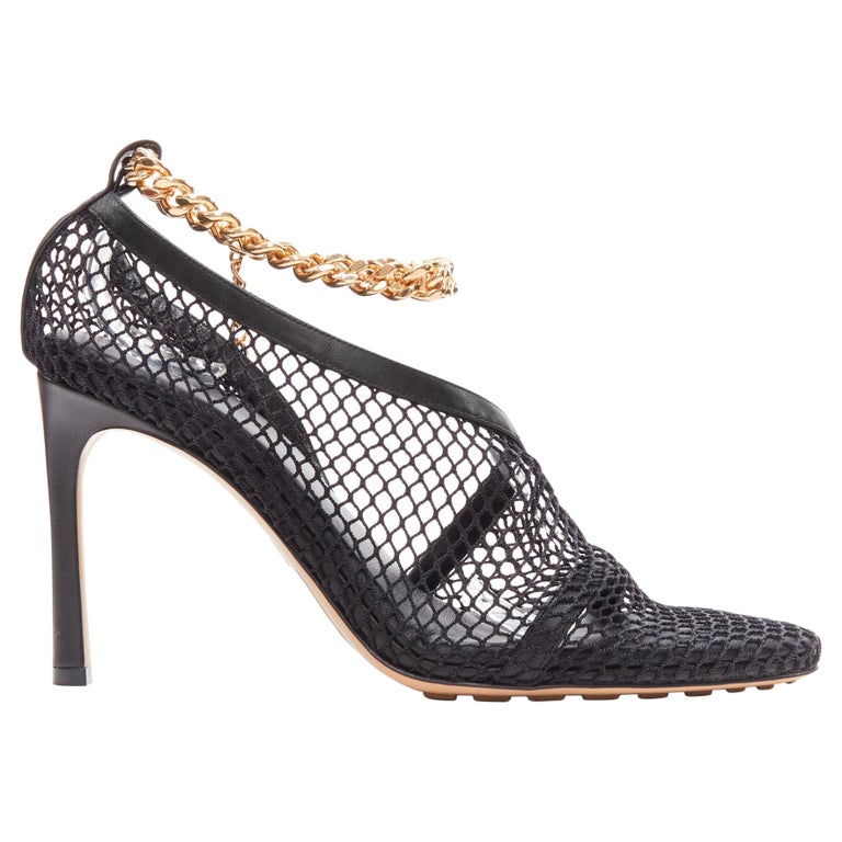 Stilettosandalen High Heels Mit Netz BOTTEGA VENETA Goldene Dorsay