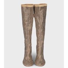 Bottega Veneta Gold Crystal-Embellished Boots Sz.37