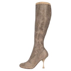 Bottega Veneta Gold Crystal-Embellished Boots Sz.37