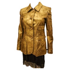 Veste en cuir doré Bottega Veneta