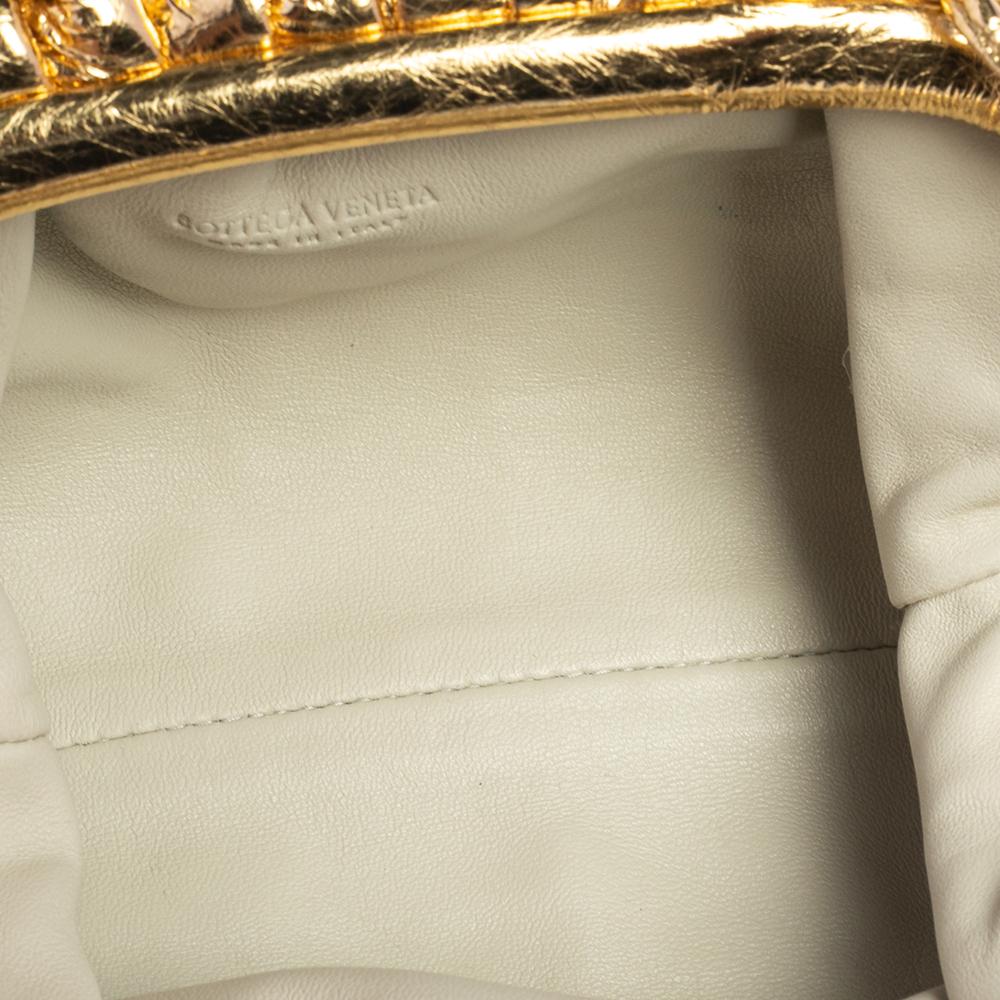 Bottega Veneta Gold Leather Mini The Pouch Shoulder Bag at 1stDibs