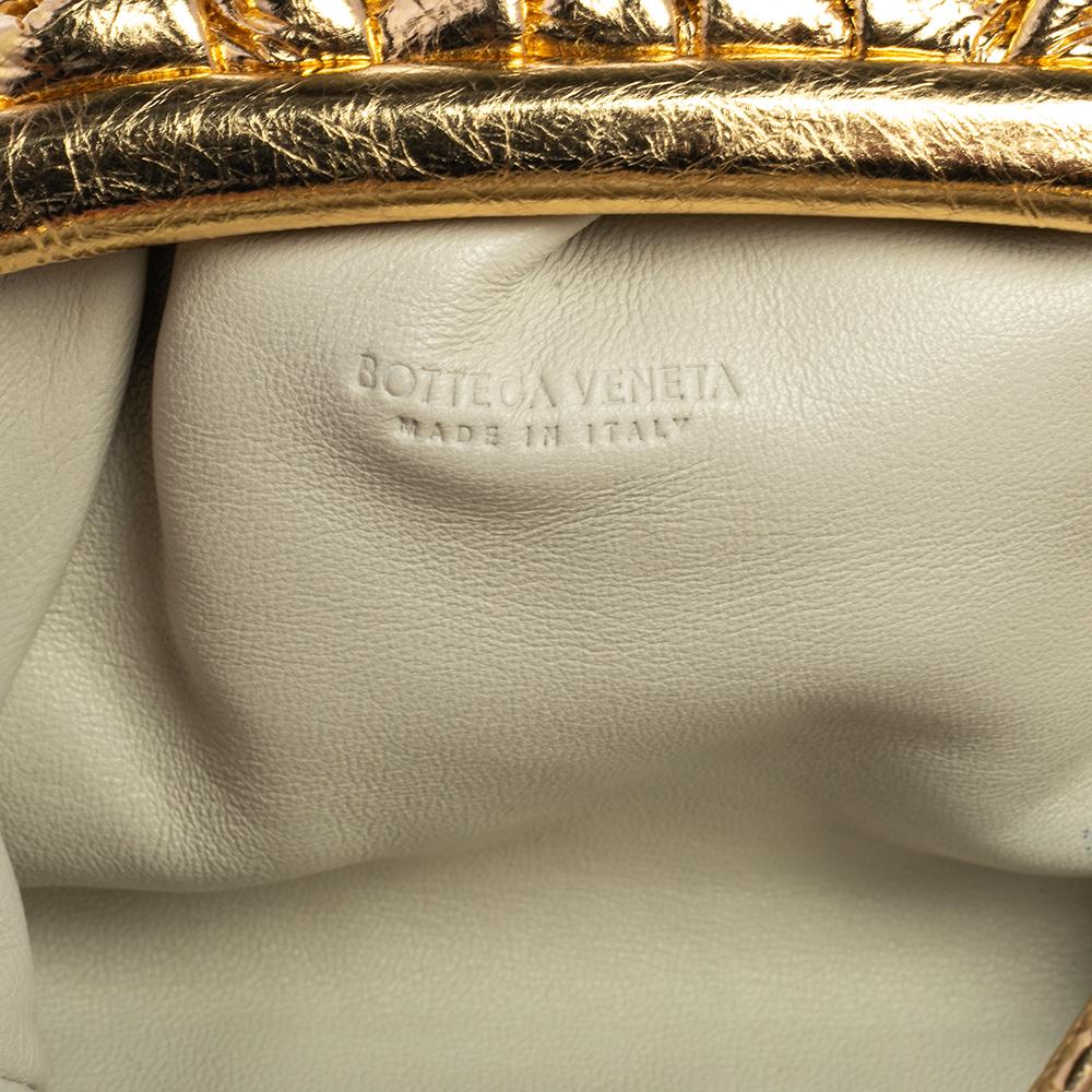 gold bottega mini pouch
