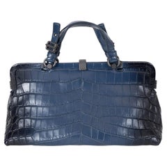 BOTTEGA VENETA gradient blue 2016 SANT'ANDREA CROCODILE FRAME Bag