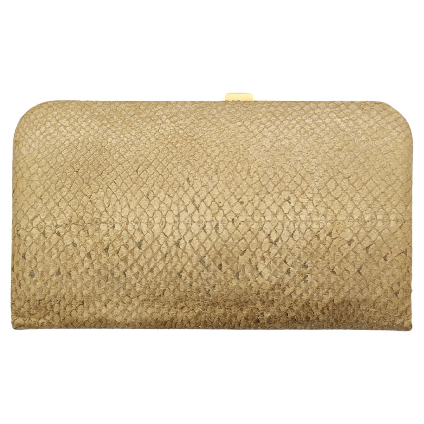 Bottega Veneta gradient snakeskin leather clutch bag For Sale