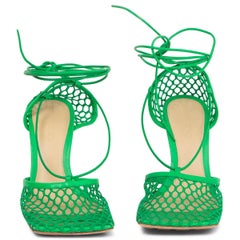 BOTTEGA VENETA Grass green mesh STRETCH Sandals Shoes 38