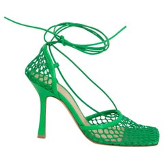BOTTEGA VENETA Grass green mesh STRETCH Sandals Shoes 38