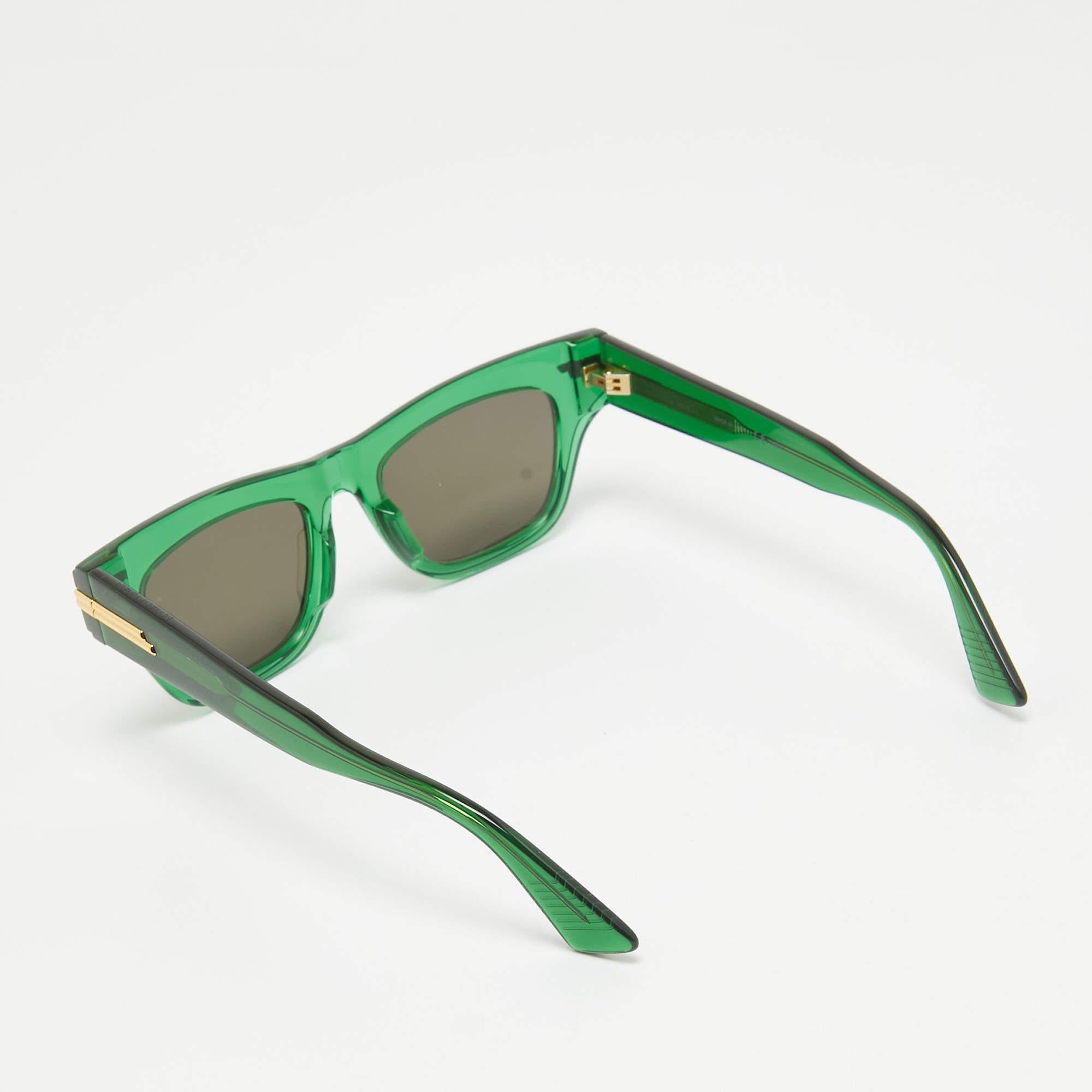 Gray Bottega Veneta Green/Black BV1122S Wayfarer Sunglasses