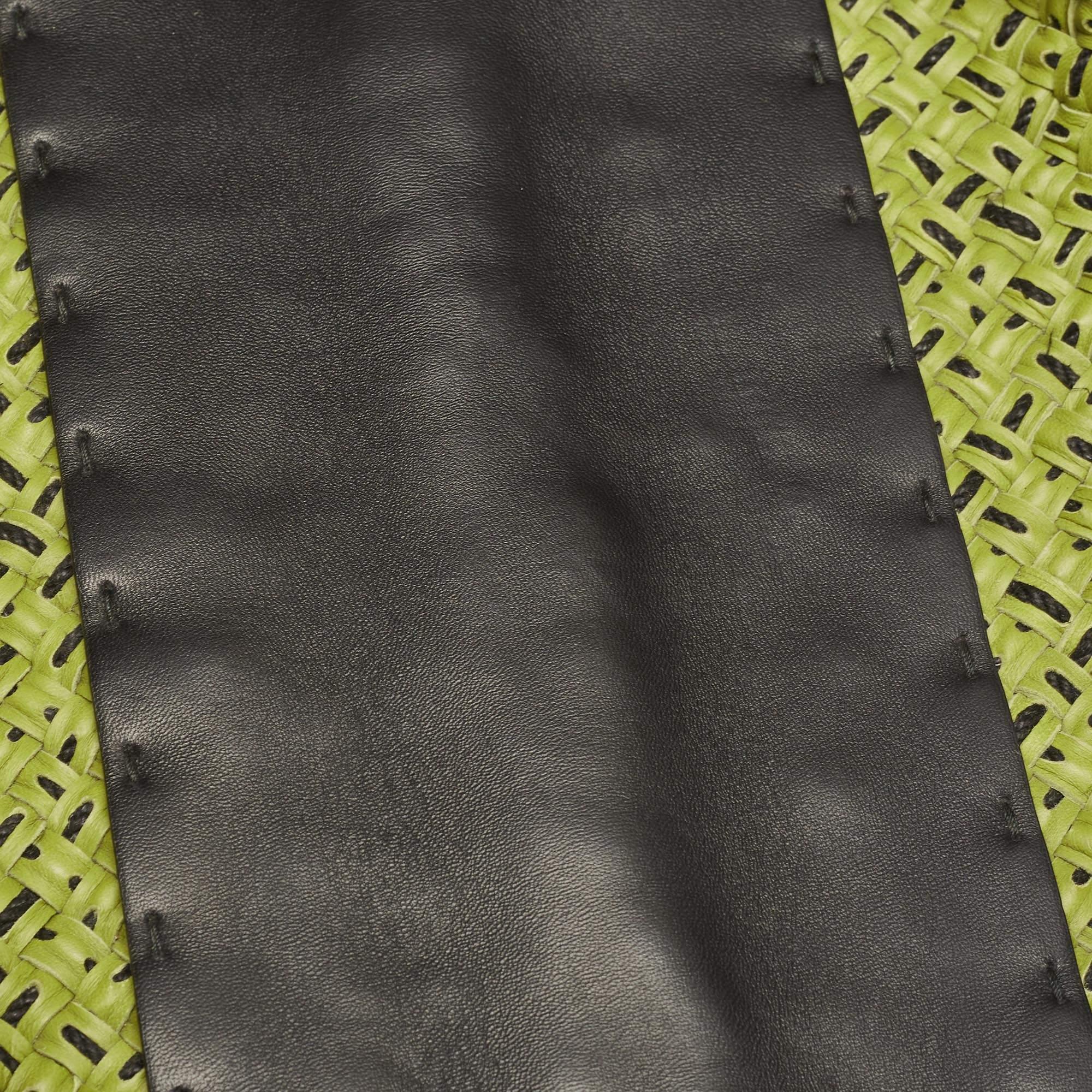 Bottega Veneta Green/Black Intrecciato Leather Cabat Tote 9