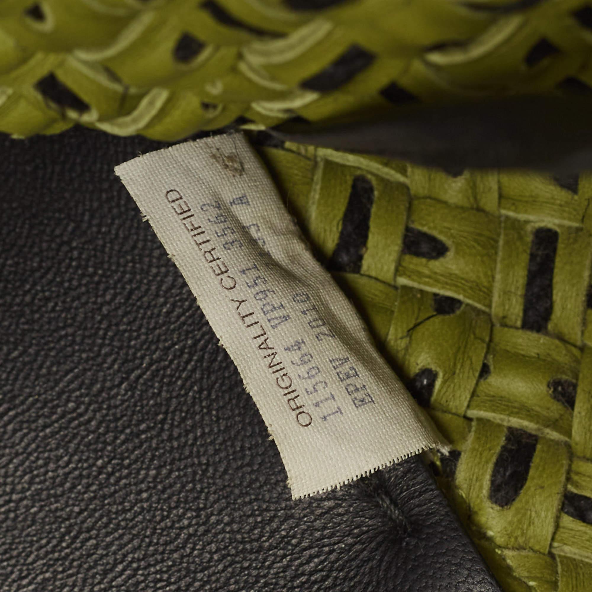 Bottega Veneta Green/Black Intrecciato Leather Cabat Tote 10