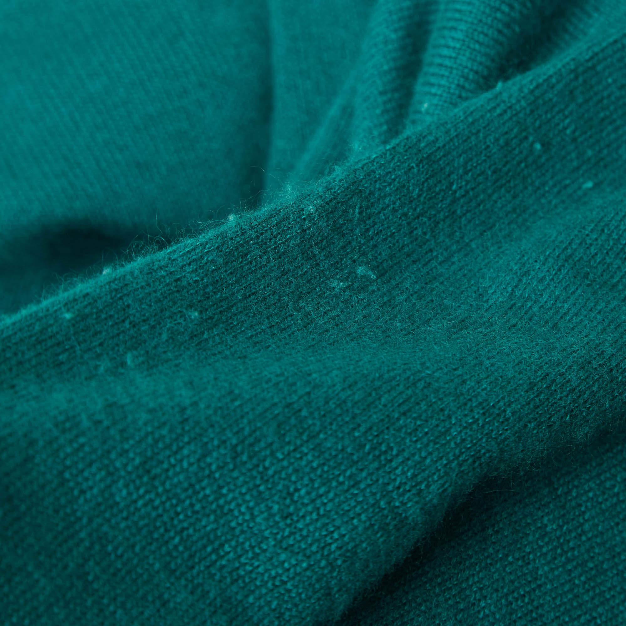 Cardigan Bottega Veneta superposé en cachemire et soie vert M en vente 2