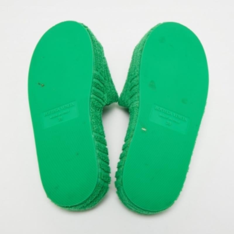 Vert Bottega Veneta Sandales à plateforme en tissu de coton vert Resort Taille 39 en vente