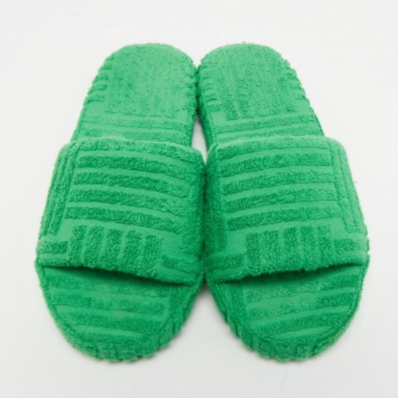 Bottega Veneta Sandales à plateforme en tissu de coton vert Resort Taille 39 en vente 2