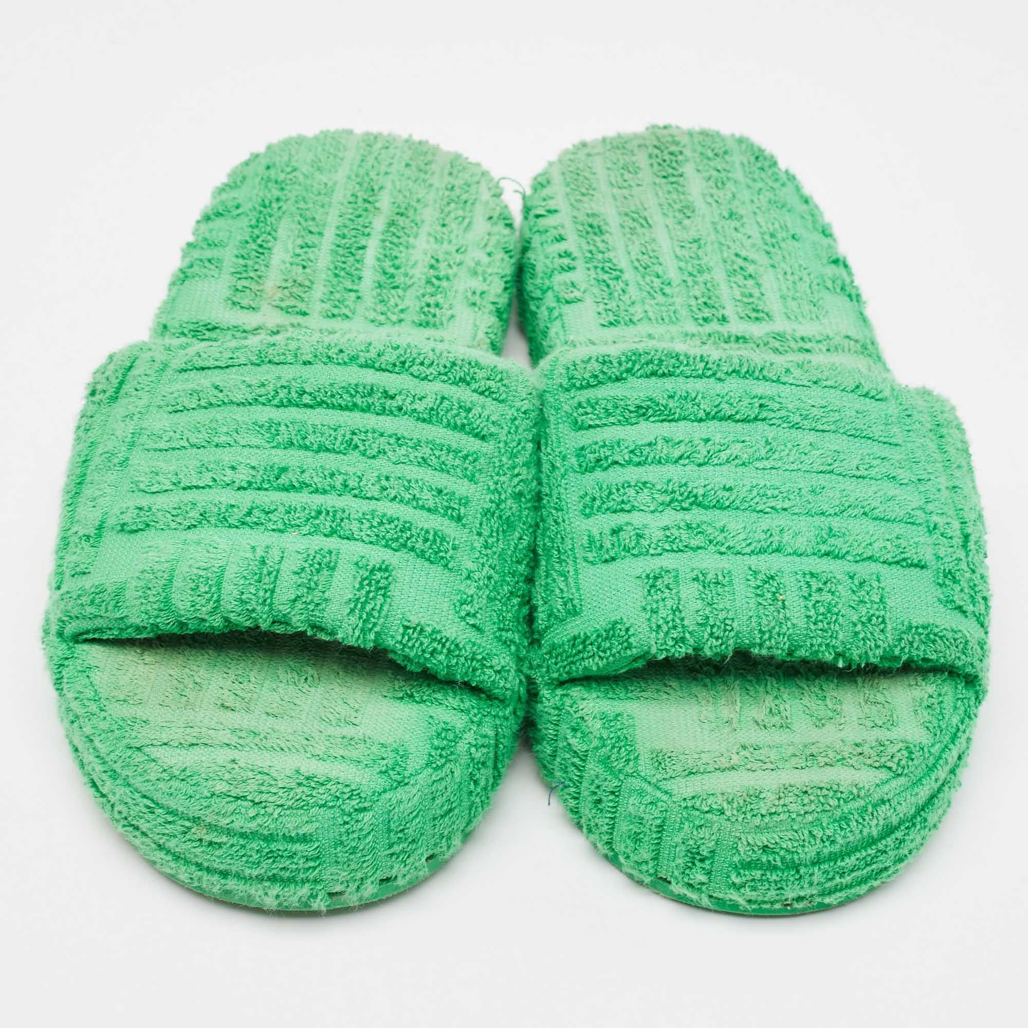 Verde Bottega Veneta Greene & Greene Sponge Platform Slides Taglia 36 in vendita