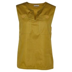 Bottega Veneta Grünes ärmelloses Top aus Baumwolle S