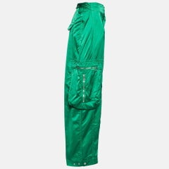 Bottega Veneta Green Fluid Satin Cargo Pants L