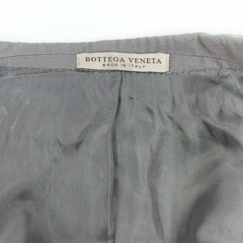 BOTTEGA VENETA green grey classic tailor cotton blazer jacket pipe trim IT48 M For Sale 4
