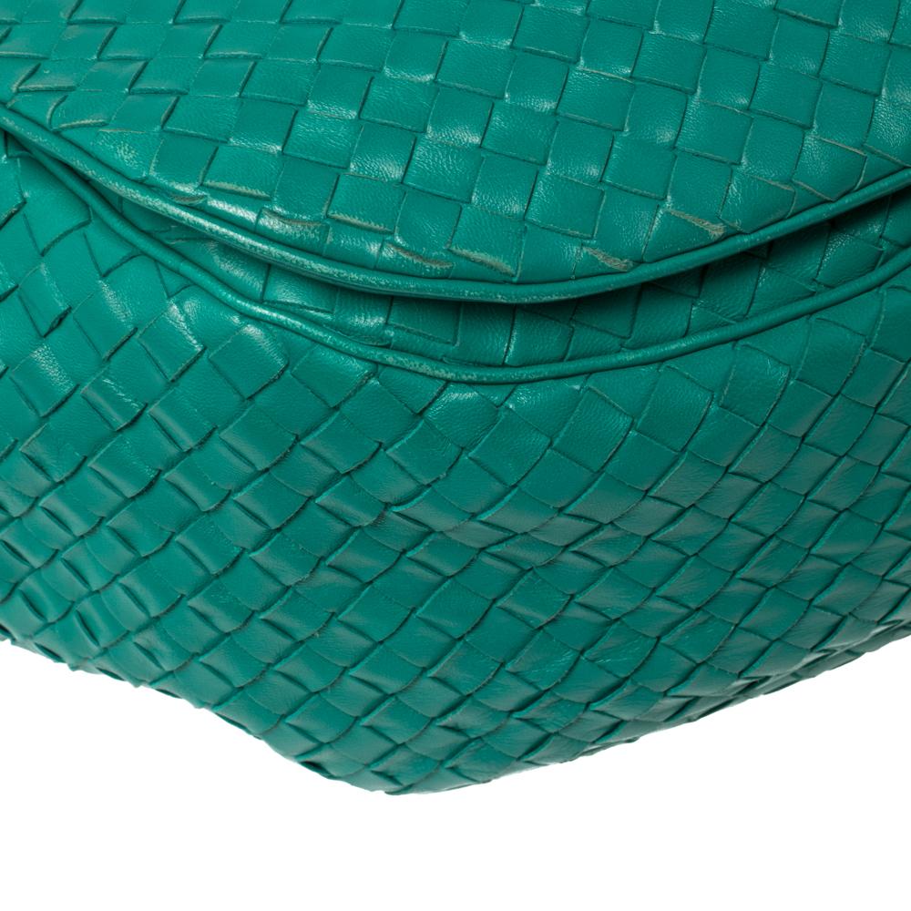 Bottega Veneta Green Intrecciato Leather Drawstring Flap Shoulder Bag 4