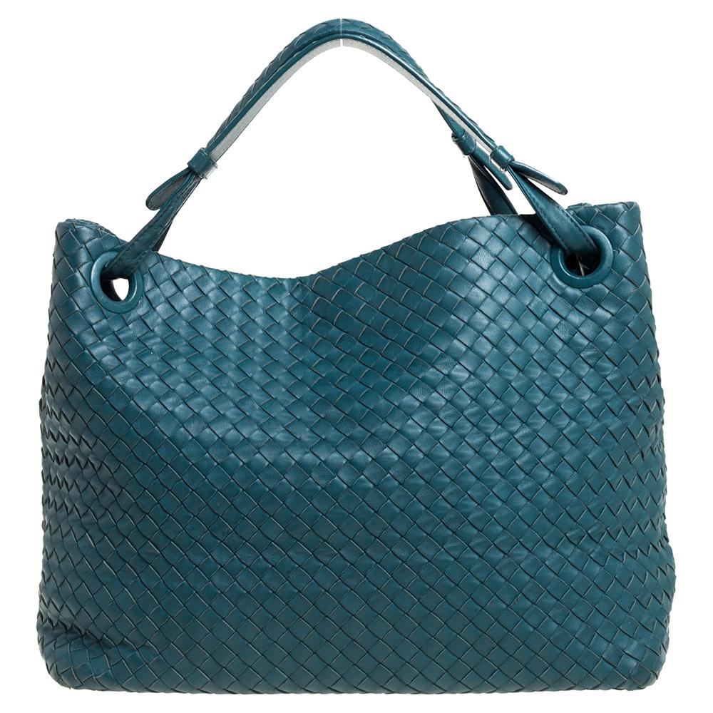 Bottega Veneta Green Intrecciato Leather Garda Tote 7