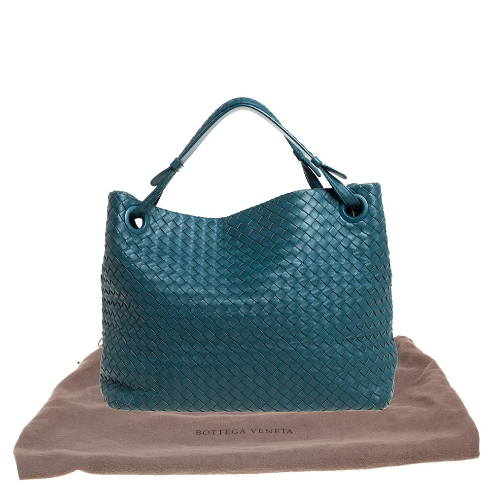 Bottega Veneta Green Intrecciato Leather Garda Tote 4