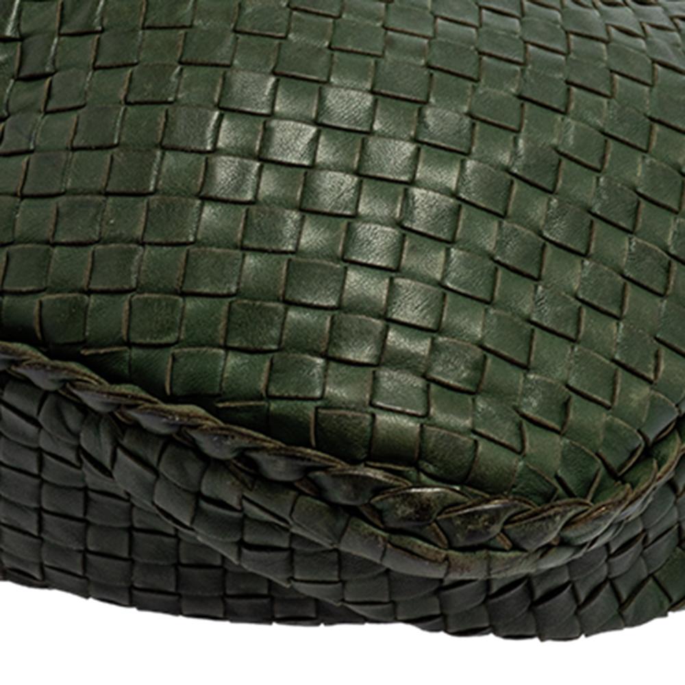 Bottega Veneta Green Intrecciato Leather Large Veneta Hobo 5