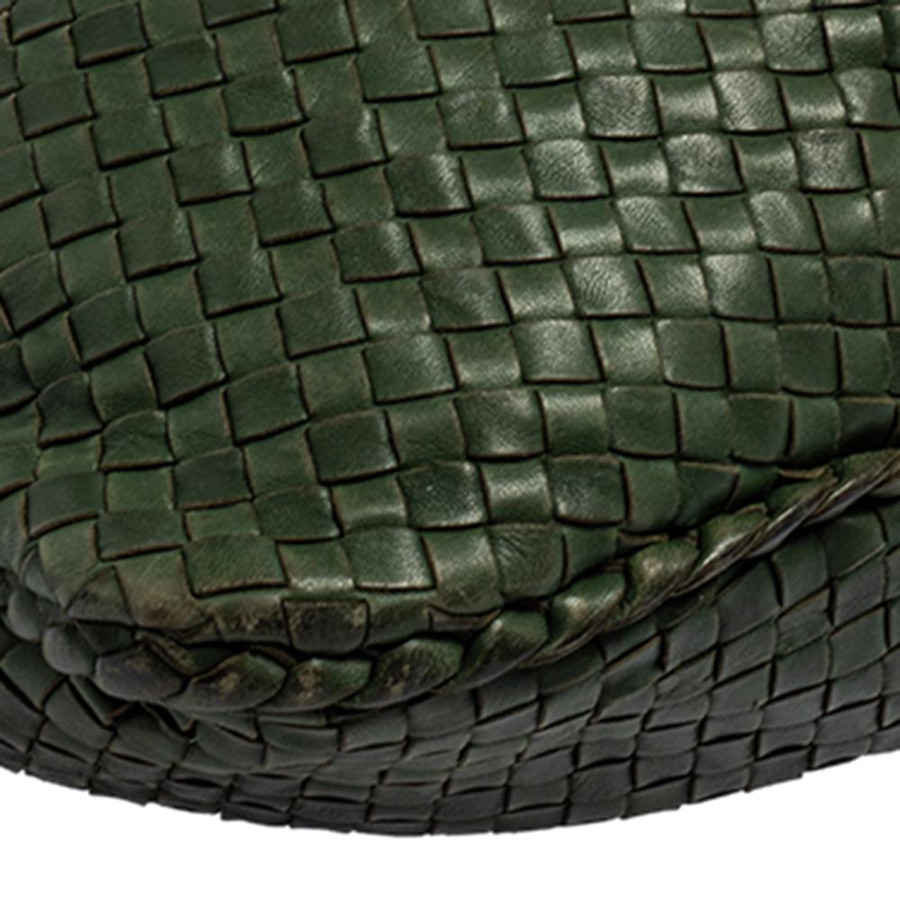 Bottega Veneta Green Intrecciato Leather Large Veneta Hobo 6