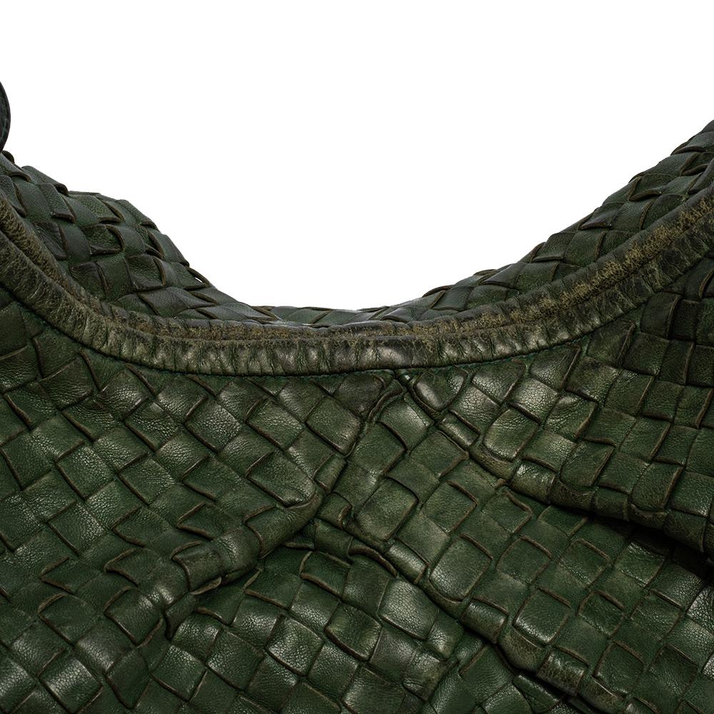 Bottega Veneta Green Intrecciato Leather Large Veneta Hobo 7