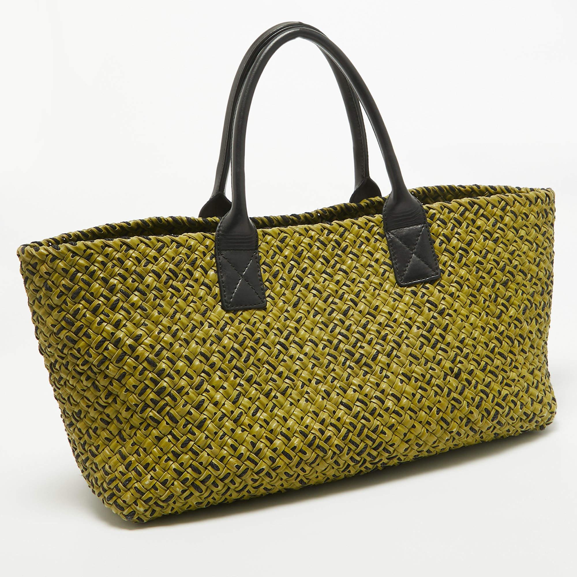 Brown Bottega Veneta Green Intrecciato Leather Limited Edition 302/750 Cabat Tote