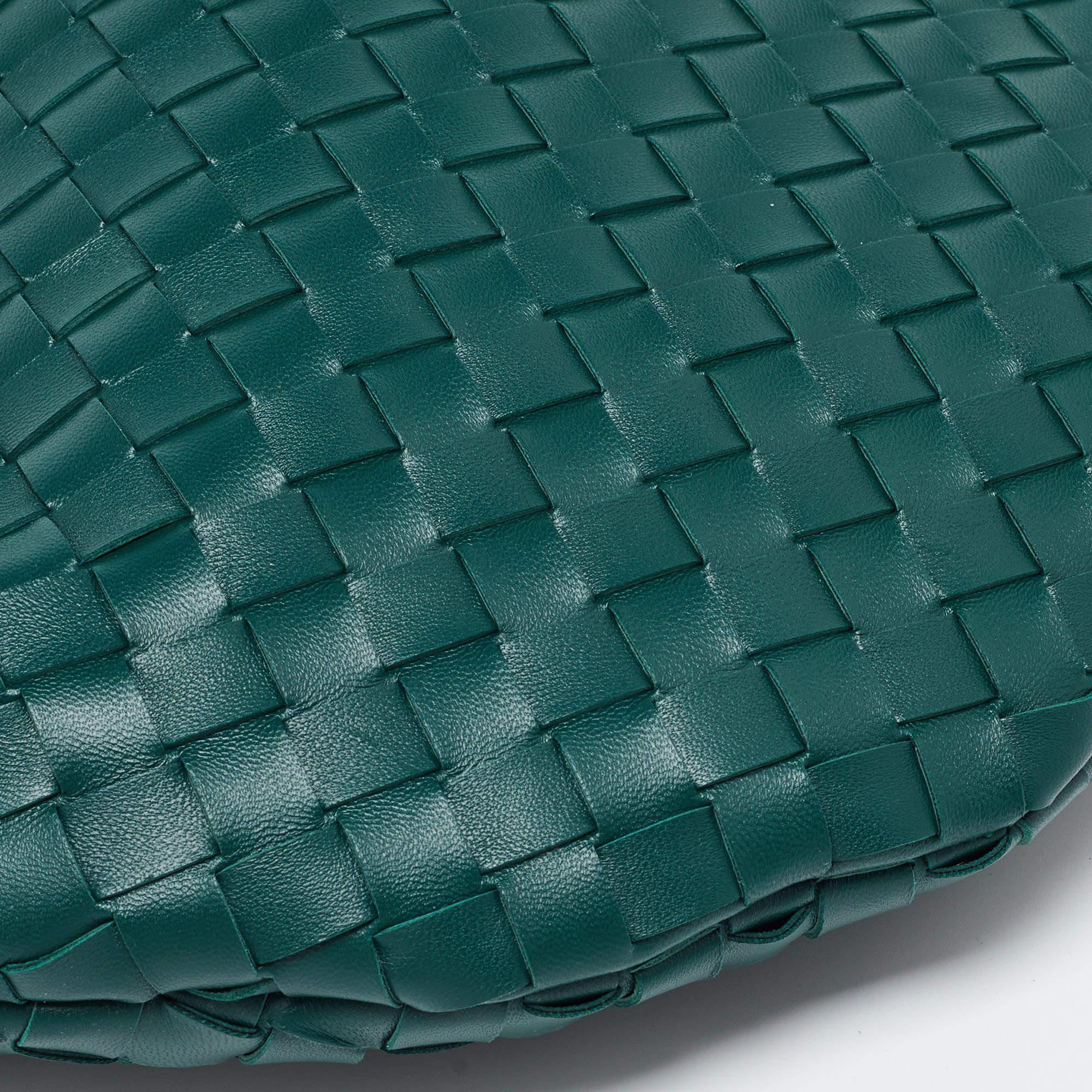 Bottega Veneta Green Intrecciato Leather Medium Sardine Hobo 3