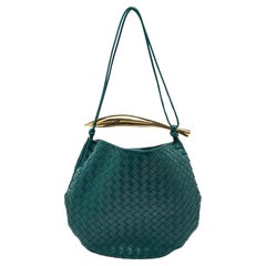 Bottega Veneta Sac à main Sardine en cuir Intrecciato vert de taille moyenne