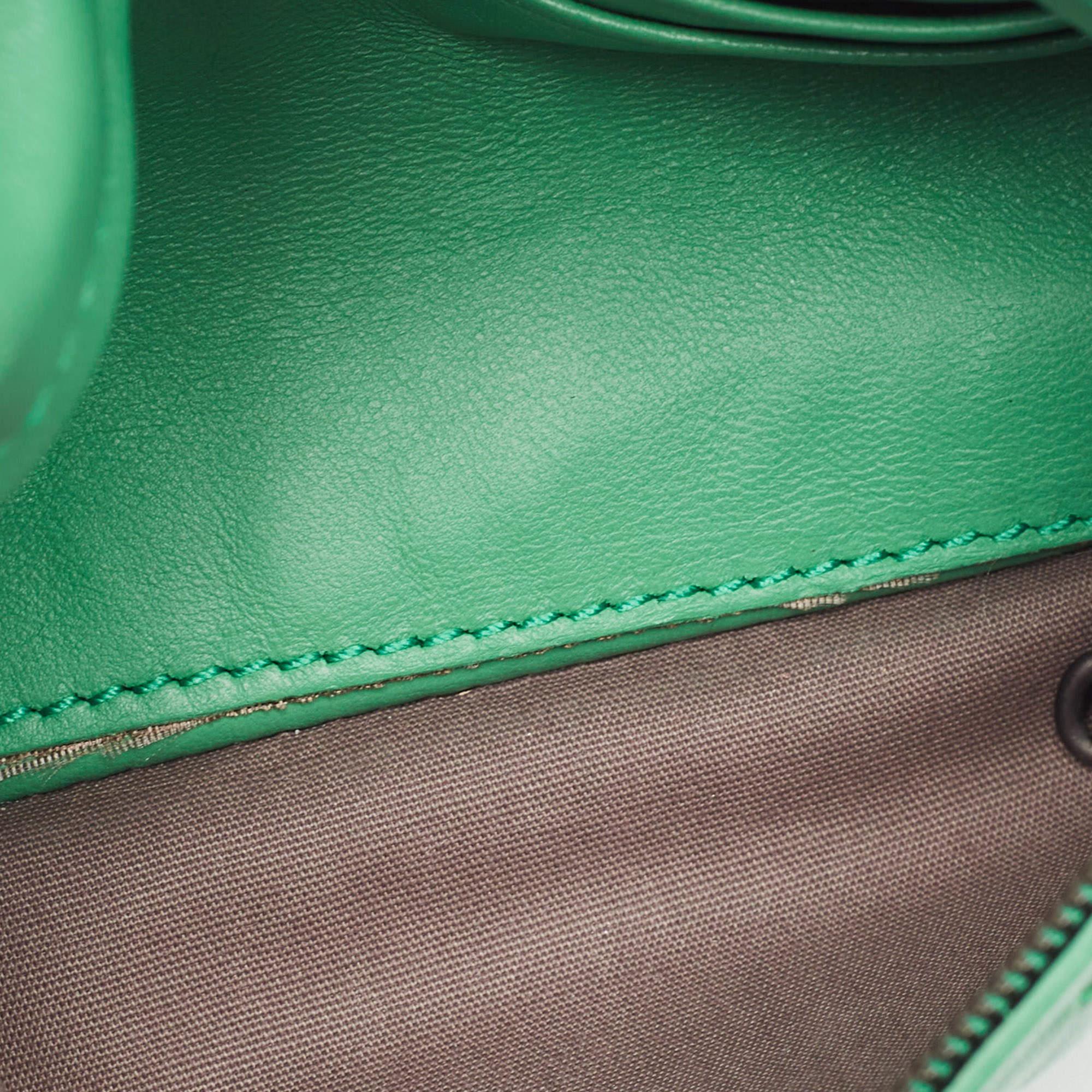 Bottega Veneta Green Intrecciato Leather Mini Flap Chain Crossbody Bag 7