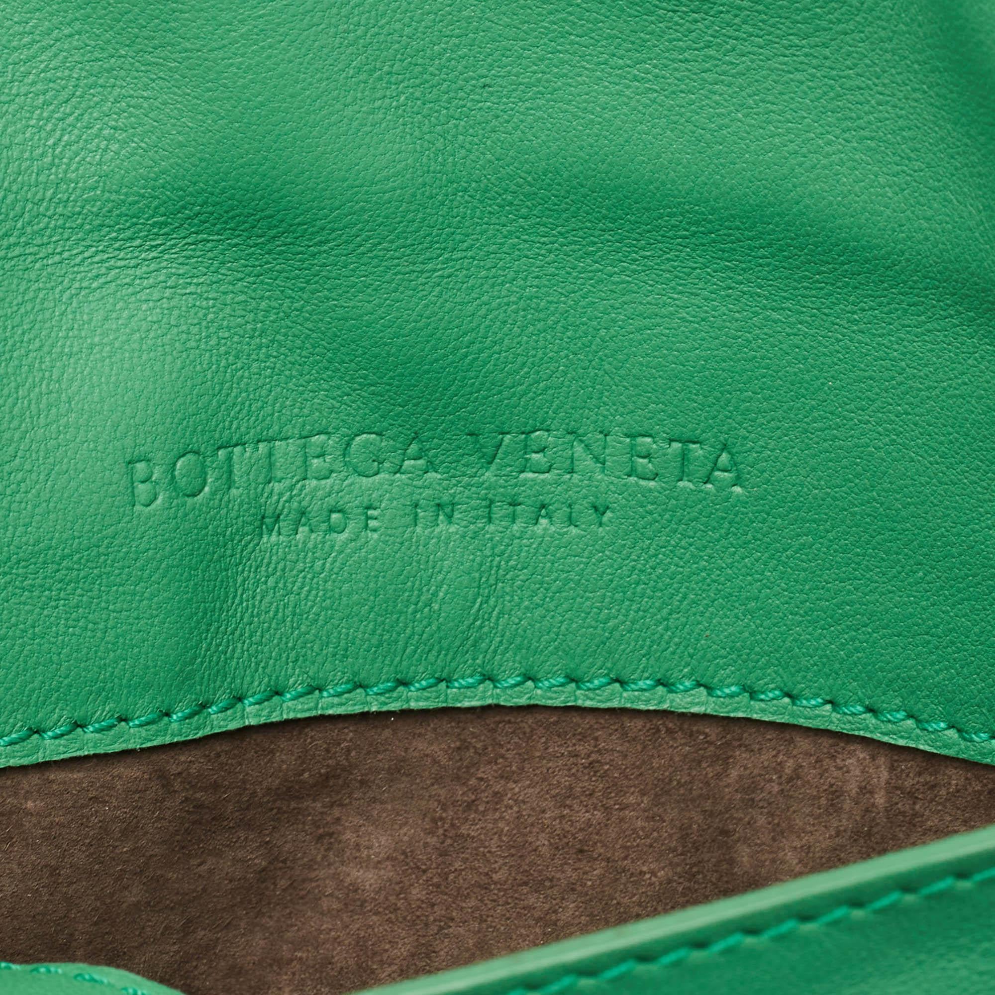Bottega Veneta Green Intrecciato Leather Mini Flap Chain Crossbody Bag 3