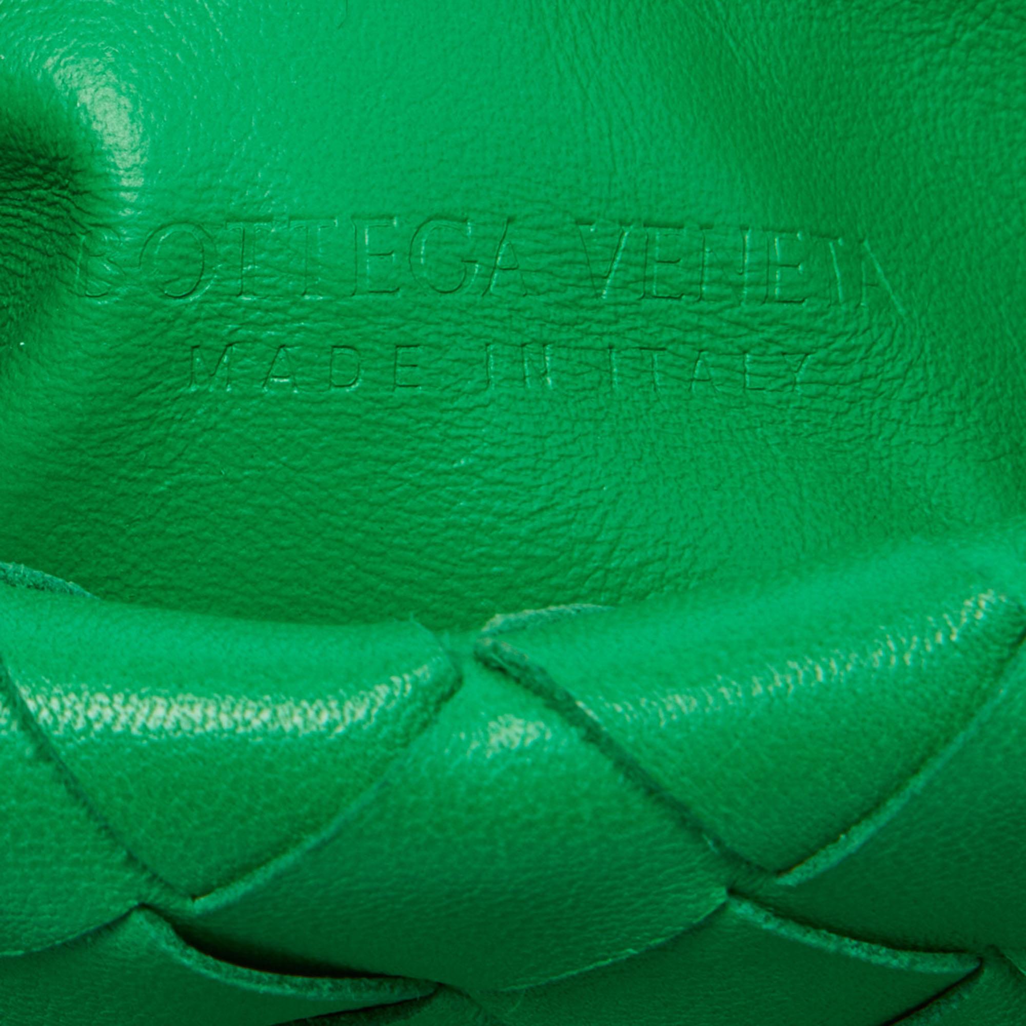 Bottega Veneta Green Intrecciato Leather Mini Jodie Hobo 1