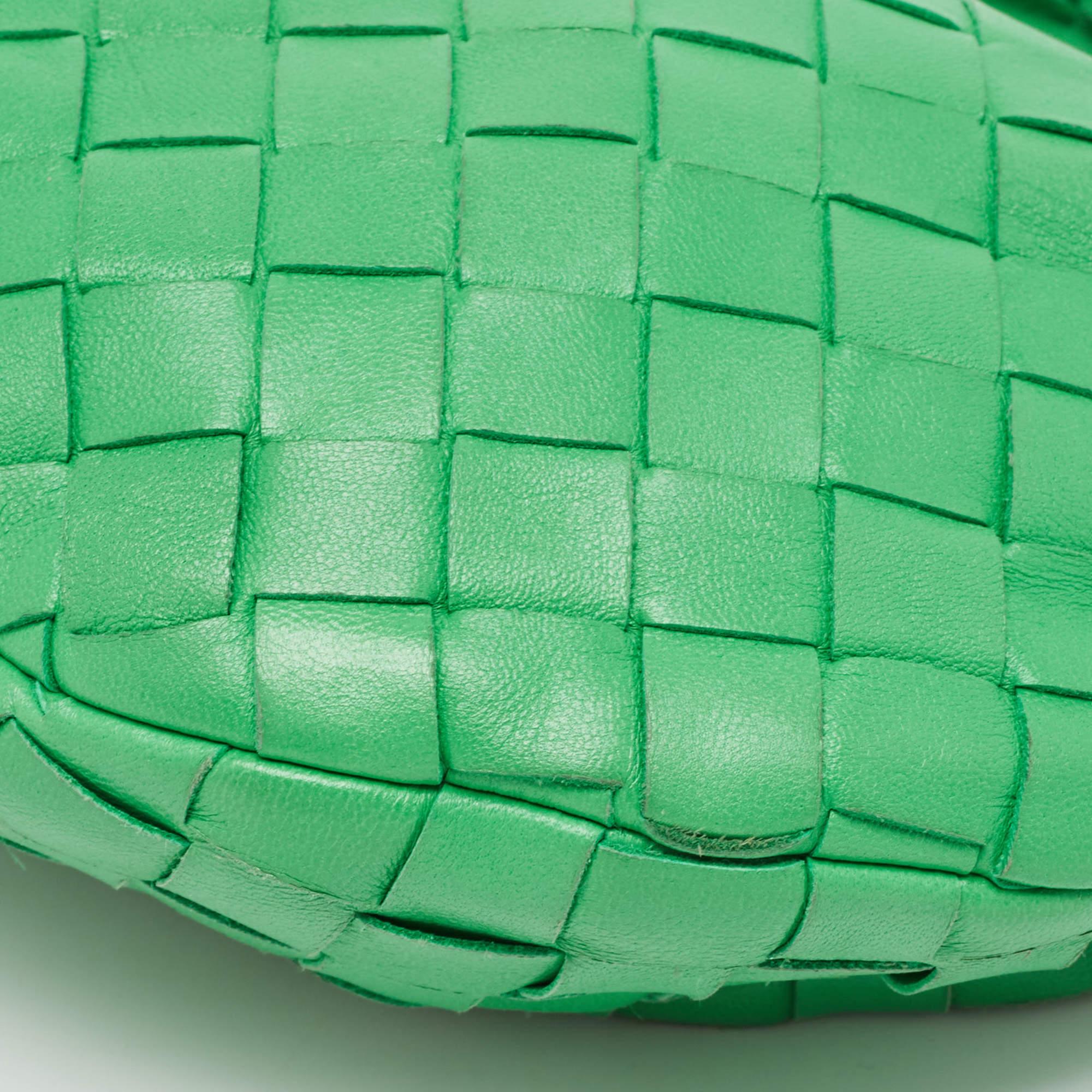 Bottega Veneta Green Intrecciato Leather Mini Jodie Hobo 3