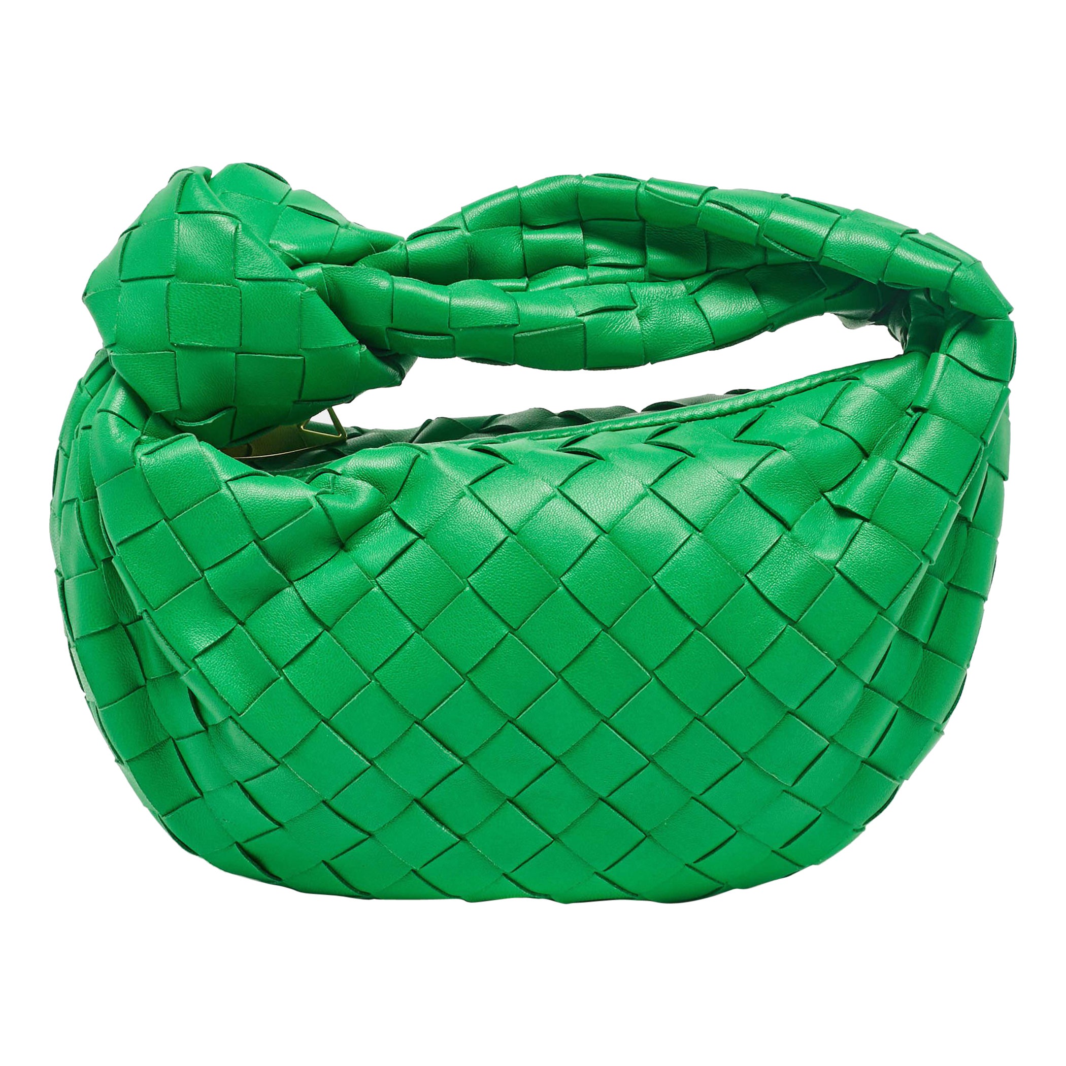 Bottega Veneta Green Intrecciato Leather Mini Jodie Hobo