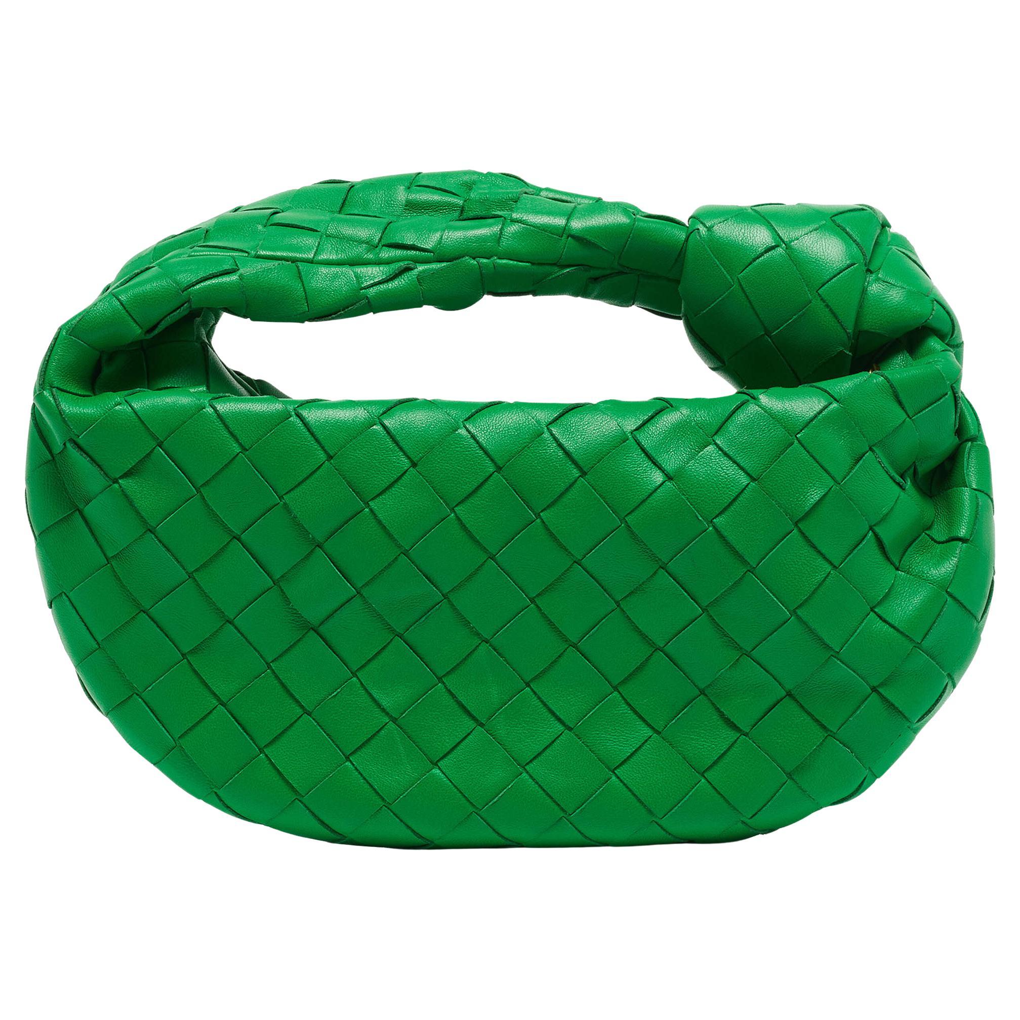 Bottega Veneta Green Intrecciato Leather Mini Jodie Hobo
