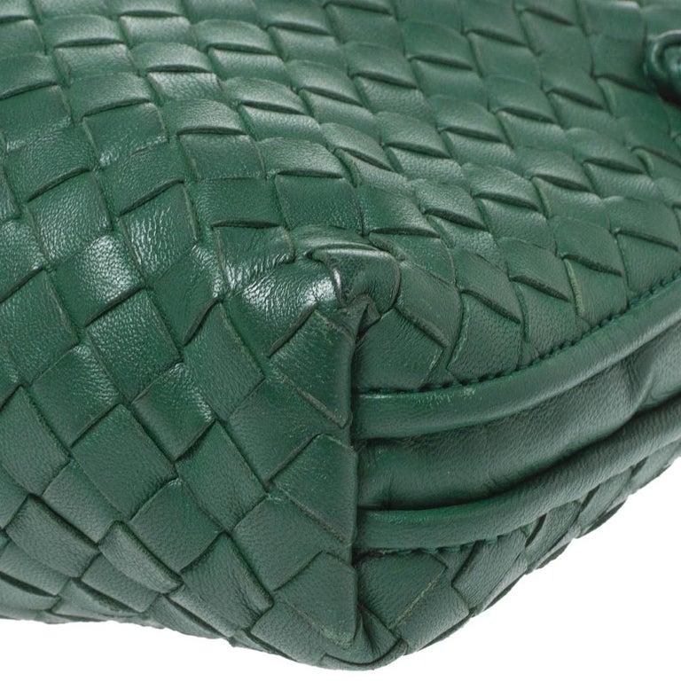 Bottega Veneta Green Intrecciato Leather Nodini Crossbody Bag